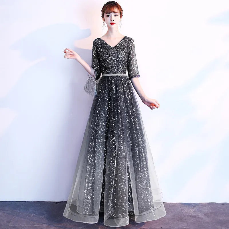 Starry  Evening Gown Women's Faionable Winter Performance Chorus Dr Fairy Aosphere Host Ele Sle New 2026