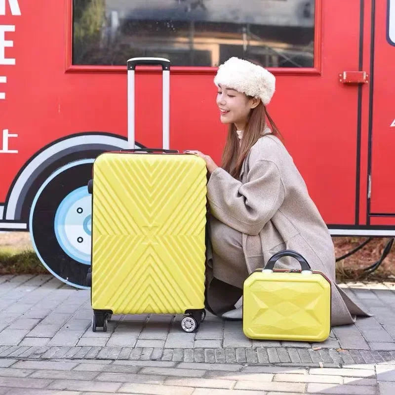 20‘’22/24/26/28 inch Rolling luggage set travel suitcase spinner wheels trolley luggage bag case Diamond Silver suitcase Women's