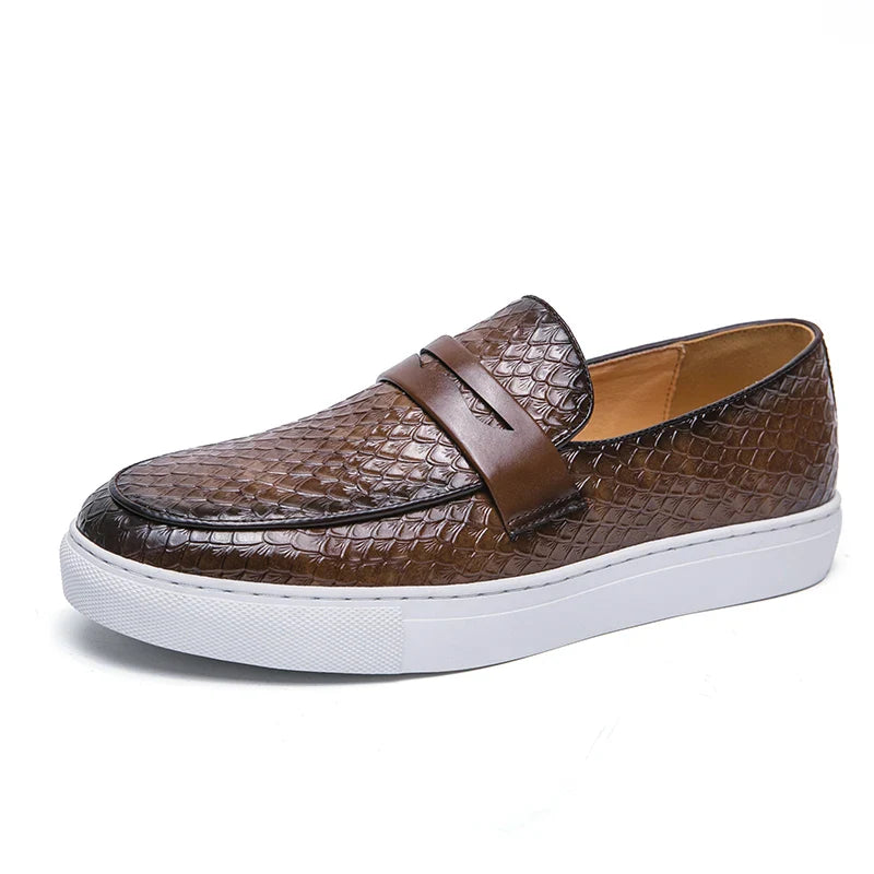 Classic Men's Genuine Leather Men Lazy Dress Shoes  High Quality Casual Loafers Comfortable Driving Shoes Moccasin Fashion Male