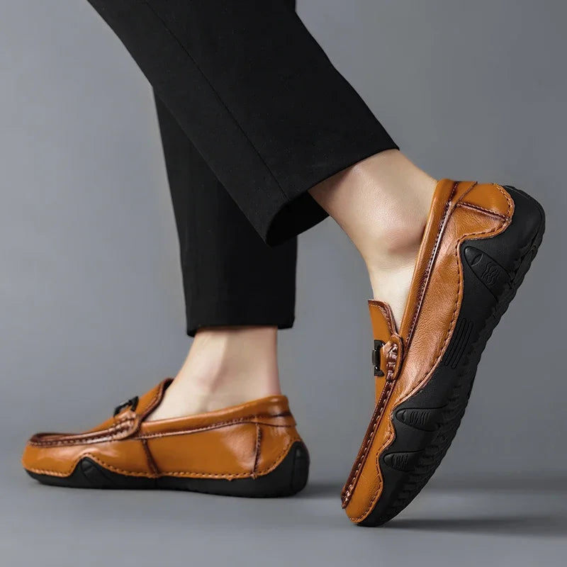 Casual Handmade Leather Shoes Summer Man Sneakers Fashion Loafers Men's Shoes Business Casual Shoes Size 38-46 Zapatos Hombre