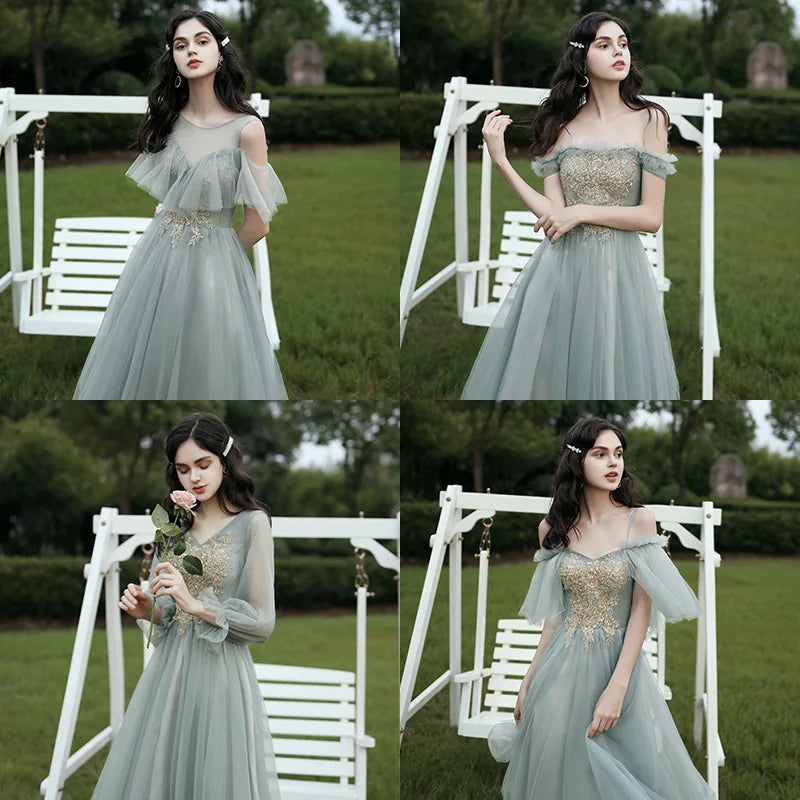 Spring 2024 Maids of  Dr Ele een Fairy T Wedding Banquet Long Skirt Women's Friend Maids of  Outfit