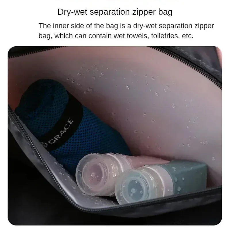 Large capacity dry wet separation travel bag with shoe box, can be equipped with a suitcase, portable fitness yoga exercise bag