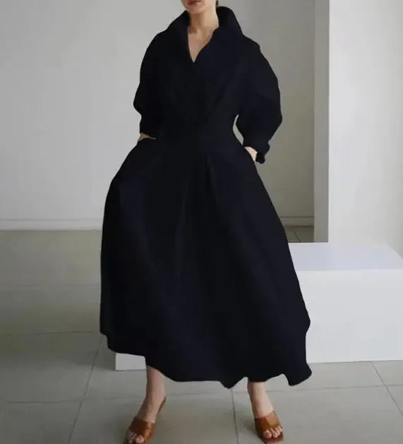 Temperament Summer Dresses for Women 2025 Fashion Leopard Print Long Sleeve Commuter Polo Large Swing long Elegant Dress Clothes