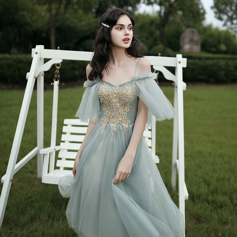 Spring 2024 Maids of  Dr Ele een Fairy T Wedding Banquet Long Skirt Women's Friend Maids of  Outfit