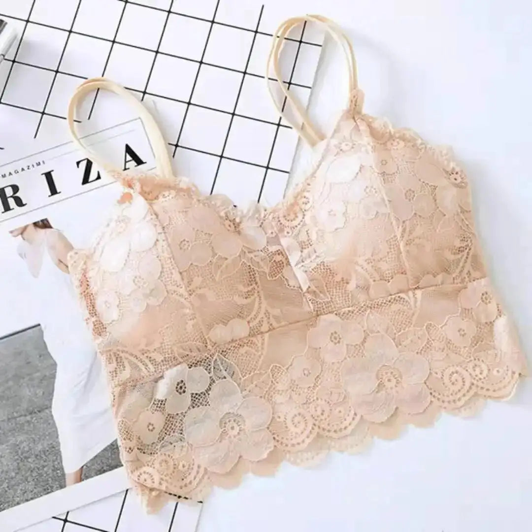 1 Pcs New Women Lace Seamless Bras Top Sexy Wrapped Chest Strap Chest Pad Camisole Bottoming Underwear Beauty Vest Bralette