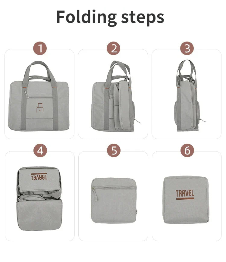 Foldable Travel Bags Unisex Waterproof Oxford Fabric Luggage Storage Suitcase Match Large Capacity Handbags Tote Organizers
