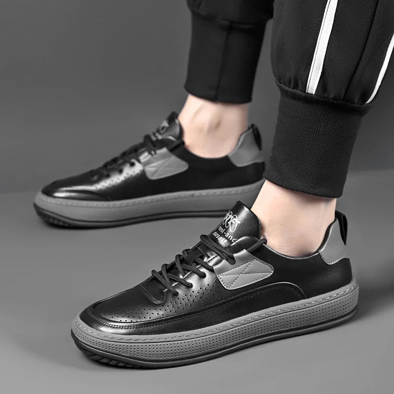 Men Genuine Leather Summer Shoes Outdoor Sneakers Fashion Skateboard Shoes Men Sports Shoes  Comfortable Men Shoes