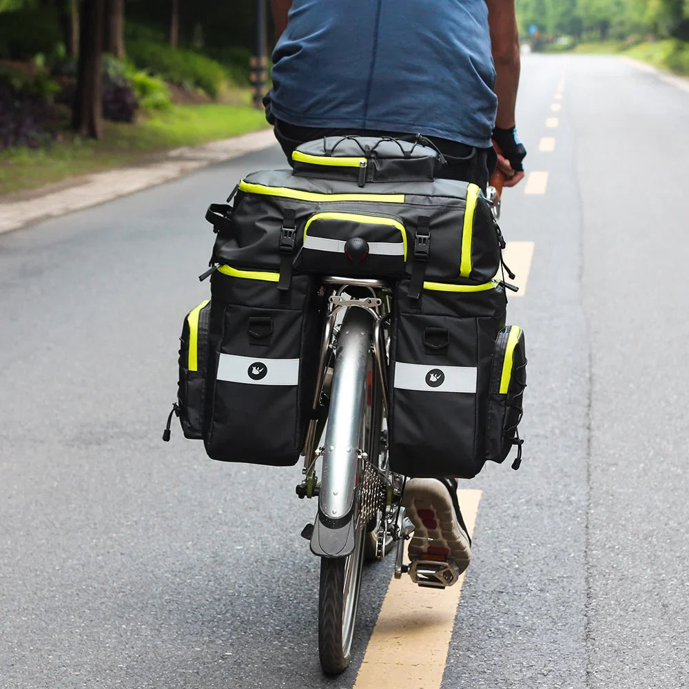 RHINOWALK Mountain Road Bicycle Bike 3 in 1 Trunk Bags Cycling Double Side Rear Rack Tail Seat Pannier Pack Luggage Carrier