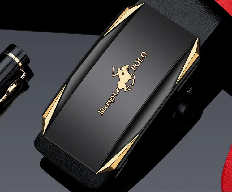 Paul Men's Leather Belt Fashionable Casual Automatic Buckle Waist Belt for Middle-aged And Young Men Business Style Belt