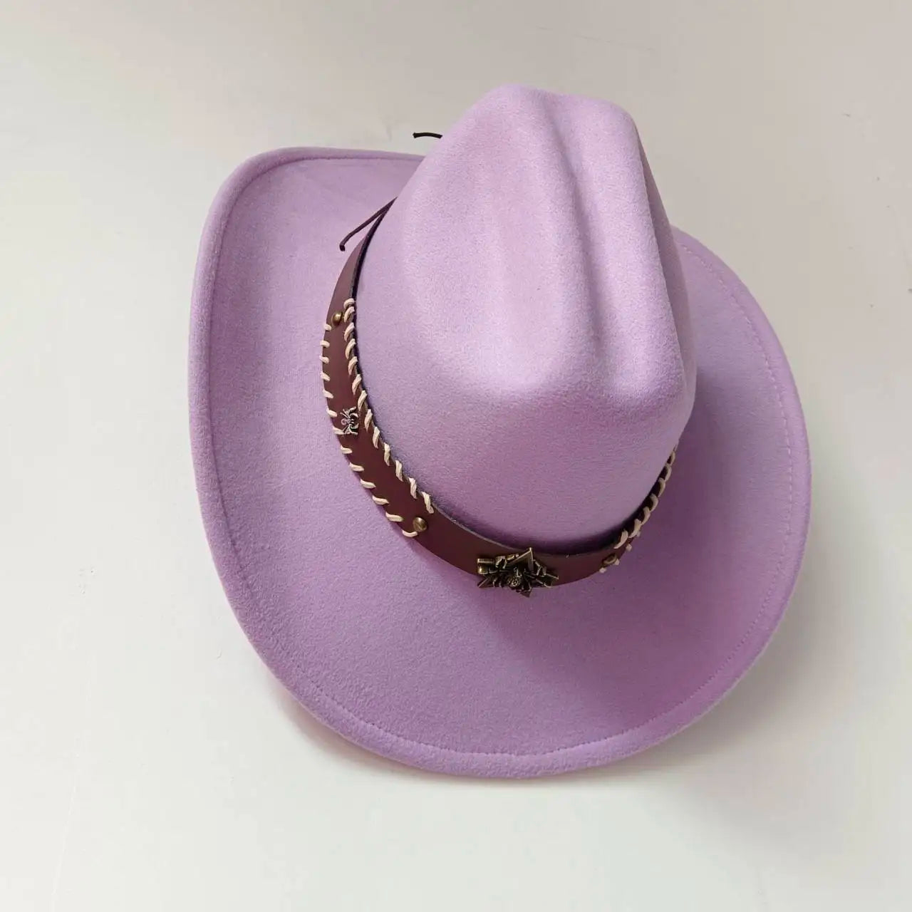 Cowboy hat cow head accessories cowboy hat monochrome felt hat men and women big brim outdoor hat knight hat