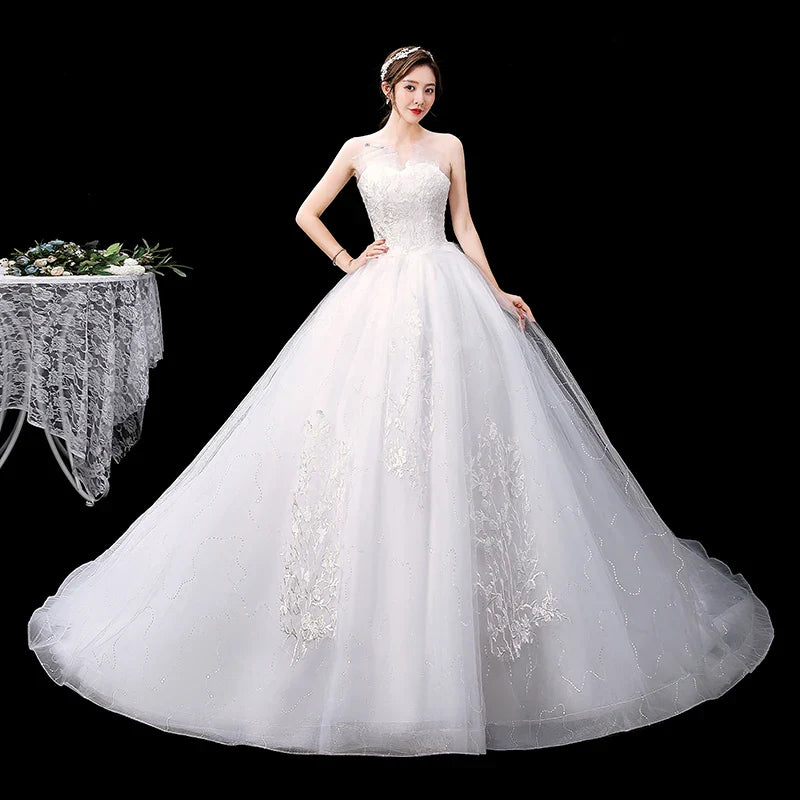 PRXD-625#Wedding Dress Wholesale Lace up Embroidery Bride Marriage Dresses White Ball Gown Factory Christmas Carnival Plus Size