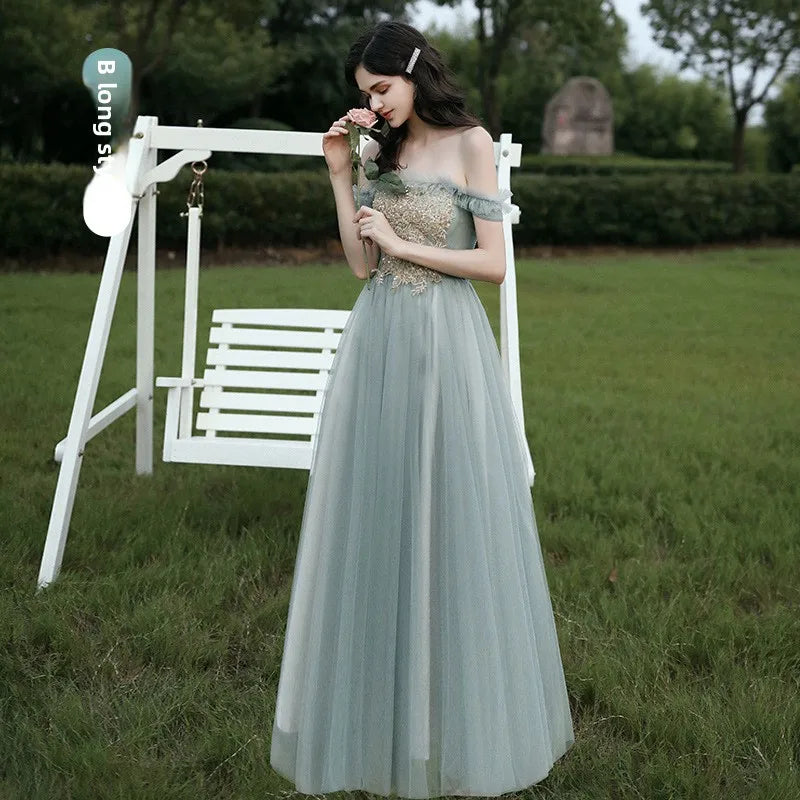 Spring 2024 Maids of  Dr Ele een Fairy T Wedding Banquet Long Skirt Women's Friend Maids of  Outfit