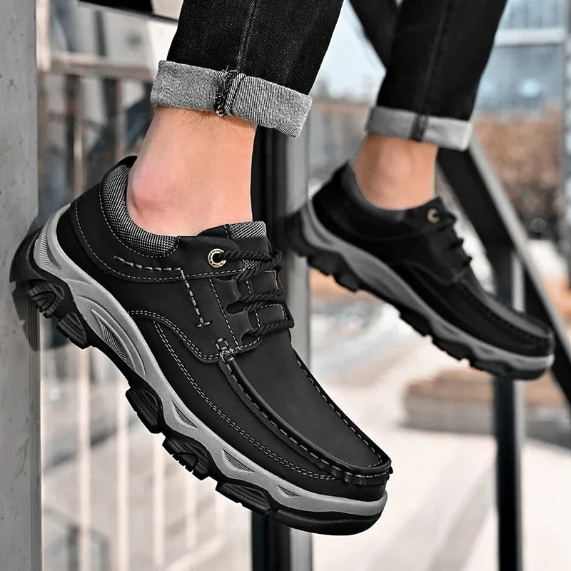 Men's Shoes Hot Sale Male Comfortable Casual Shoe 2023 Genuine Leather Male Business Shoes High Quality Lace-Up Oxford Shoes