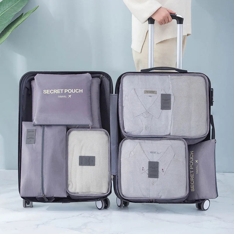 6-Piece Set Oxford Travel Storage Bags, Waterproof Organizer for Clothes, Underwear, Shoes, Portable Luggage Packing Kit
