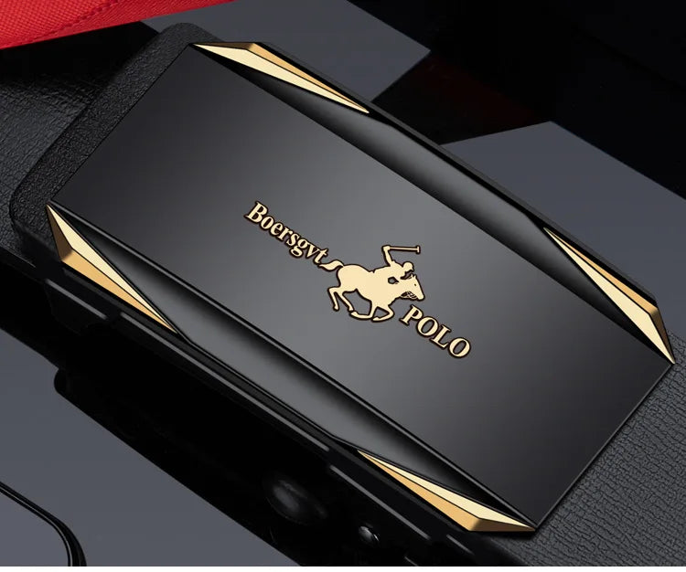 Paul Men's Leather Belt Fashionable Casual Automatic Buckle Waist Belt for Middle-aged And Young Men Business Style Belt