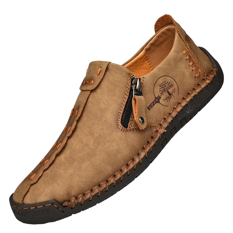 100% Cowhide Men'S Large Size 48 Hand-Sewn Casual Fashionable Leather Shoes, Loafers, Breathable Walking Casual Men'S Shoes