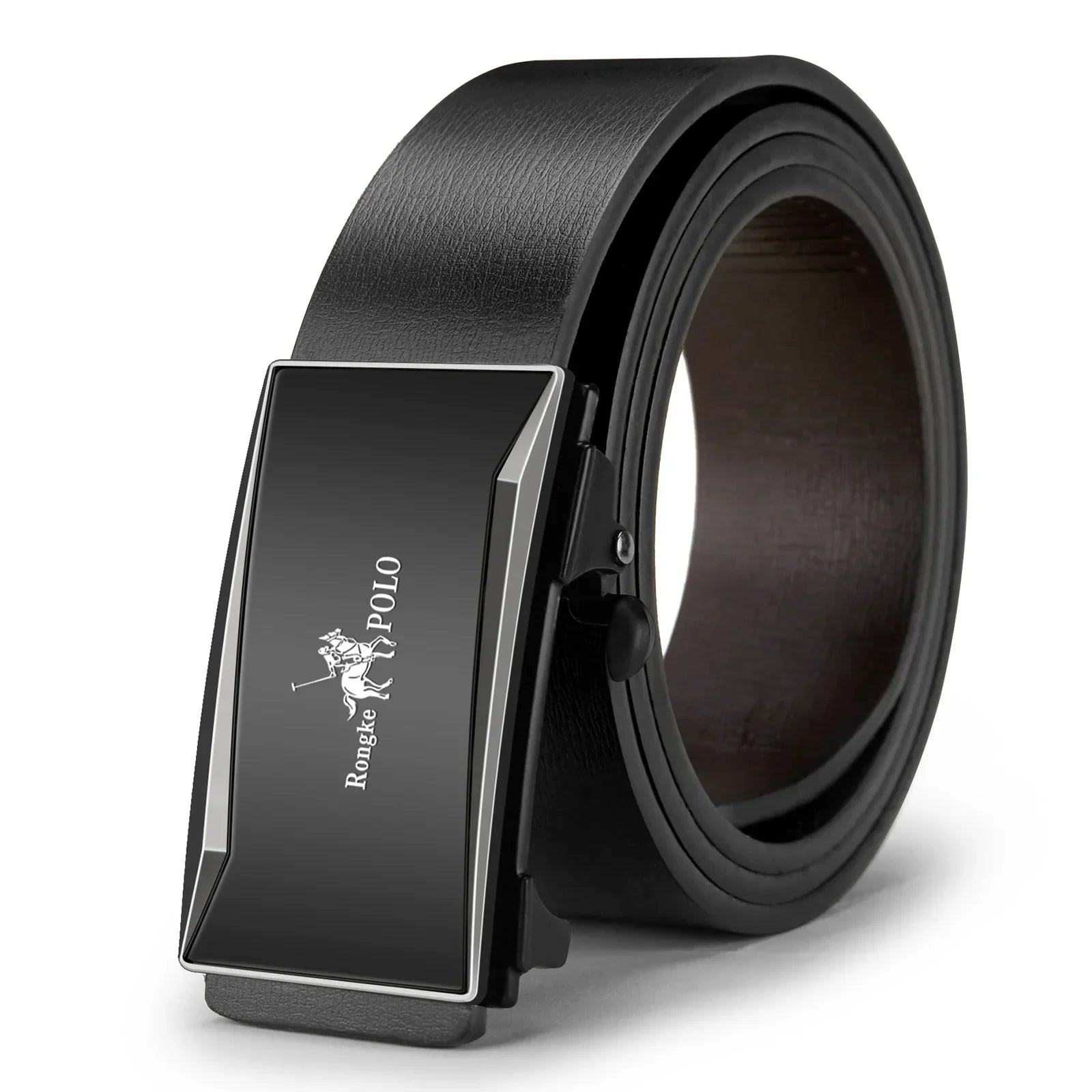 Oyifan Black Belt Men, Genuine Leather Dress Designer Belts for men, Fashion Slide Ratchet Click Casual Mens Belt for Jeans