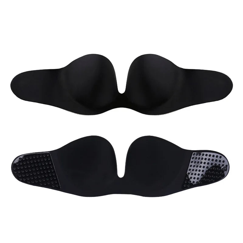 No Slip Reusable Silicone Breast Tape - U-Shaped Lift Support for Strapless Dresses Push Up Bra Alternative Waterproof Body Tape