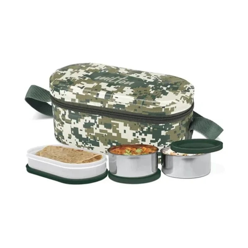 Milton Executive Lunch Box | Soft Insulated Tiffin Bag with 2 Stainless Steel & 1 Microwave Safe Container