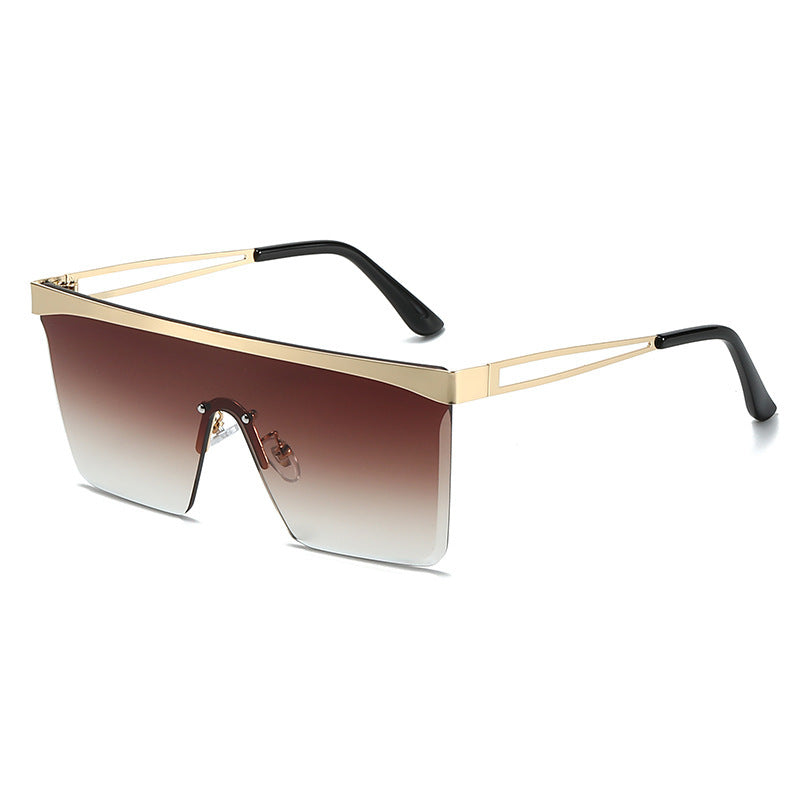European And American Square Pair Sunglasses One-piece Lens