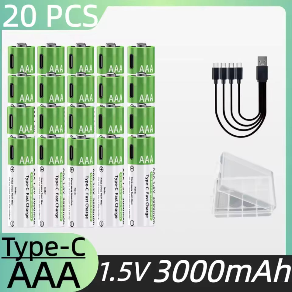 1.5V AA 3800mAh,AAA 3000mAh rechargeable battery USB lithium large capacity mouse fingerprint lock handle quickly charged